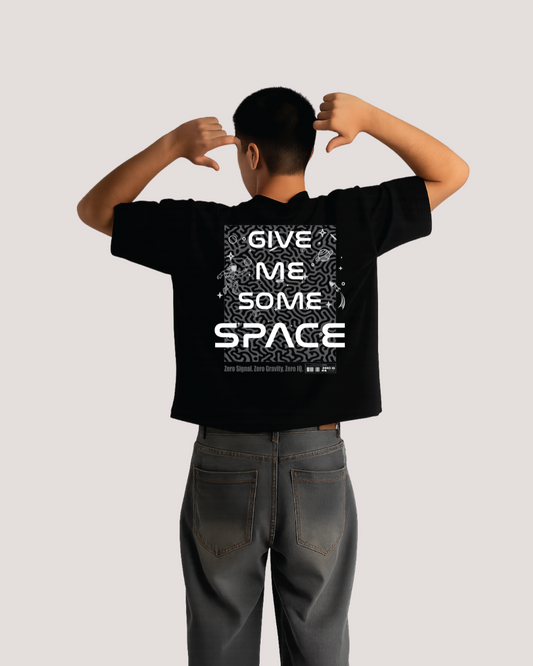 Give Me Some Space Black Oversized Tee